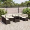 vidaXL Garten-Sofa-Set mit Kissen mit Speicher 11 pcs Braun und Creme 3357811 Bild 3