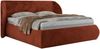 Polsterbett mit Lattenrost, Doppelbett Bettkasten, Bettgestell mit Gasdruckfeder - CAELA CLASSIC - 200 x 200 cm - Orange Plüsch Bild 5