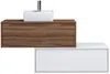 Vente-unique - TEANA Waschbeckenmöbel Holz, Platte BraunWeiß - B 47 cm x H 32 cm x L 94 cm Bild 3