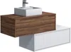 Vente-unique - TEANA Waschbeckenmöbel Holz, Platte BraunWeiß - B 47 cm x H 32 cm x L 94 cm Bild 2