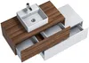 Vente-unique - TEANA Waschbeckenmöbel Holz, Platte BraunWeiß - B 47 cm x H 32 cm x L 94 cm Bild 4