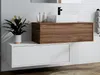 Vente-unique - TEANA Waschbeckenmöbel Holz, Platte BraunWeiß - B 47 cm x H 32 cm x L 94 cm Bild 5
