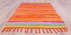 Flickenteppich handgewebter Teppich aus Baumwolle, stylischer und strapazierfähiger Fleckerlteppich in vielen verschiedenen modischen Ausführungen erhältlich (120 x 180cm / orange - coral) Bild 4