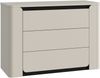 Forte VODOL Kommode 110, moderne Kommode 3 Schubladen und abgerundetem Eckendesign, Holzwerkstoff, Kaschmir|Beige , 110,6 cm breit x 77,9 cm hoch x 44,8 cm tief Bild 3