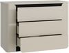 Forte VODOL Kommode 110, moderne Kommode 3 Schubladen und abgerundetem Eckendesign, Holzwerkstoff, Kaschmir|Beige , 110,6 cm breit x 77,9 cm hoch x 44,8 cm tief Bild 5