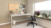 Furni24 Rechteckiger Universaltisch mit laminierter Platte, Metallgestell und verstellbaren Füßen, ideal im Homeoffice als Schreibtisch, Konferenztisch, Computertisch, Esstisch - Grau 200 x 80 x 75 cm Bild 4