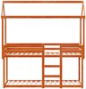 vidaXL Etagenbett mit Dach Wachsbraun 90x190 cm Massivholz Kiefer 3282126 Bild 4