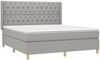 vidaXL Boxspringbett mit Matratze Stoff Hellgrau 160x200 cm, Härtegrad: H2 [3132241] Bild 3