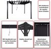 Pergola HWC-L40, Garten Lamellen-Pavillon Terrassenüberdachung, 8cm-Alu-Gestell Stoff/Textil, 3x3m anthrazit Bild 2