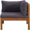 vidaXL Modulares Ecksofa mit Dunkelgrauen Kissen Massivholz Akazie 316286 Bild 4