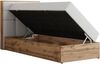 Boxspringbett ALBERO 1 90x200 mit Stauraum, 7-Zonen Multipocket Matratze H4, Bettkasten mit Federautomat, Öffnungsseite wählbar, Hotelbett - Weiß Kunstleder - Topper T25 - Links Bild 4