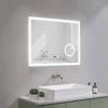 AQUABATOS LED-Lichtspiegel Led Spiegel mit Beleuchtung Badspiegel Badzimmerspiegel Wandspiegel, Digital Uhr Kosmetikspiegel Beschlagfrei Kaltweiß Rechteckige Ecken Bild 2