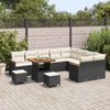 vidaXL Gartensofa-set mit Kissen mit Kissen 12 pcs Schwarz Poly Rattan 3365030 Bild 3
