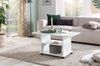 Design Couchtisch 95 x 51 x 54,5 cm Drehbar mit Rollen weiß Bild 5