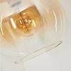 hofstein Bogenlampe Stehlampe aus Metall/Glas in Messing/Bernstein/Klar, ohne Leuchtmittel, Glasschirm (25 cm) u. Fußschalter, 1x E27, ohne Leuchtmittel Bild 3