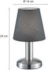LED Tischlampe mit Stoff Lampenschirm Grau & Touchfunktion dimmbar, Höhe 24cm Bild 4