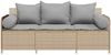 vidaXL Gartensofa mit Kissen 3-Sitzer Beige Poly Rattan 4104175 Bild 4