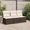 vidaXL Gartensofa mit Kissen 3-Sitzer Braun Poly Rattan 366219 Bild 3