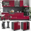 Spülenunterschrank Fame-Line Bordeaux Hochglanz 80 cm mit Regal, AP Eiche Vicco Bild 2