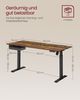 Vasagle Höhenverstellbarer Schreibtisch elektrisch, 70x160 cm Tischoberfläche, stufenlos verstellbar, Memory-Funktion mit 4 Höhen, vintagebraun-schwarz, von Songmics Bild 4