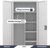 Mehrzweckschrank Metall abschließbar DAWID - Funktionaler Metallschrank | Schließfachschrank Putzmittelschrank Besenschrank Vorratsschrank, 185x90x45cm Grau Bild 4