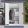Mehrzweckschrank Metall abschließbar DAWID - Funktionaler Metallschrank | Schließfachschrank Putzmittelschrank Besenschrank Vorratsschrank, 185x90x45cm Grau Bild 3