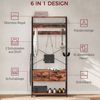 Garderobe 80x30x180 cm mit Schuhbank, 10 Haken, Stoffschubladen und Kleiderstange aus Holz und Metall Bild 2