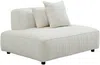 Vente-unique - LELACO Chaise longue Stoff Weiß - B 105 cm x H 74 cm x L 145 cm Bild 2
