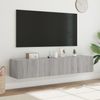 vidaXL TV-Wandschränke mit LED-Leuchten 2 Stk. Grau Sonoma 80x35x31 cm 837292 Bild 4