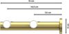 Gardinenstangen-Set Platon Mavell 100 cm, 2-läufig (ohne Ringe), 20 mm Ø Messing-Optik Bild 2