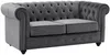Vente-unique - CHESTERFIELD Couchgarnitur SamtStoff Grau - B 88 cm x H 72 cm x L 165 cm205 cm Bild 5