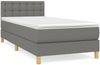 vidaXL Boxspringbett mit Matratze Dunkelgrau 80x200 cm Stoff 3140890 Bild 2