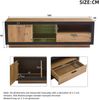 TV-Schrank 160x40x50 cm, LED-RGB mit App/Bluetooth, 1 Schublade & Glasböden, Schwarz/Eiche Bild 4