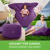 Green Bean® 2er Set XXL Sitzsack "Square+Stay" inkl. Poufmit mit EPS-Perlen - Riesensitzsack 140x180 Liege-Kissen Bean-Bag Chair - Lila Bild 4