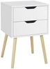 Yaheetech Nachttisch mit 2 Schubladen Nachtschrank (1-St), Nachtkonsole Beistelltisch Massivholzfüßen, 40 × 40 × 61 cm Bild 4