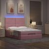 vidaXL Ottoman-Bett mit Matratzen & LEDs Rosa 140x190 cm Samt 3314251 Bild 3