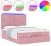 vidaXL Ottoman-Bett mit Matratzen & LEDs Rosa 140x190 cm Samt 3314251 Bild 5