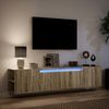 TV-Wandschrank, Fernsehschrank mit LED-Beleuchtung Sonoma-Eiche 180 x 31 x 39,5 cm Bild 5
