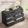 Woltu Kommode (1 St), mit 6 Schubladen, Schubladenschrank, 120 x 40 x 75 cm, Schwarz Bild 3