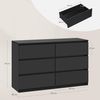 Woltu Kommode (1 St), mit 6 Schubladen, Schubladenschrank, 120 x 40 x 75 cm, Schwarz Bild 2