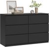 Woltu Kommode (1 St), mit 6 Schubladen, Schubladenschrank, 120 x 40 x 75 cm, Schwarz Bild 5
