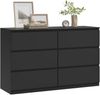 Woltu Kommode (1 St), mit 6 Schubladen, Schubladenschrank, 120 x 40 x 75 cm, Schwarz Bild 4
