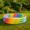 SunClub Planschbecken Regenbogen rund Ø 168 x 38 cm mit Glitzerdesign und 3 Luftringen Bild 3