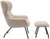 Sessel und Hocker Set Teddyfell Taupe Bild 3