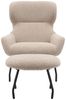 Sessel und Hocker Set Teddyfell Taupe Bild 2
