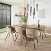 Armlehnstuhl 2er-Set Boulse, Webstoff modern, hoher Sitzkomfort, Sand, schwarzes Metallgestell Bild 2