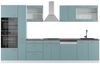 Küchenzeile R-Line Blau-Grau/Weiß 350 cm mit Hochschrank, AP Anthrazit Vicco Bild 1