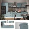 Küchenzeile R-Line Blau-Grau/Weiß 350 cm mit Hochschrank, AP Anthrazit Vicco Bild 2
