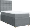 vidaXL Boxspringbett mit Matratze Hellgrau 90x190 cm Stoff 3294211 Bild 3