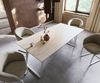 Esstisch Edge 200x100 Keramik Laminam® Travertino Bianco Creme-Weiß Metall Schräg Weiß Bild 4
